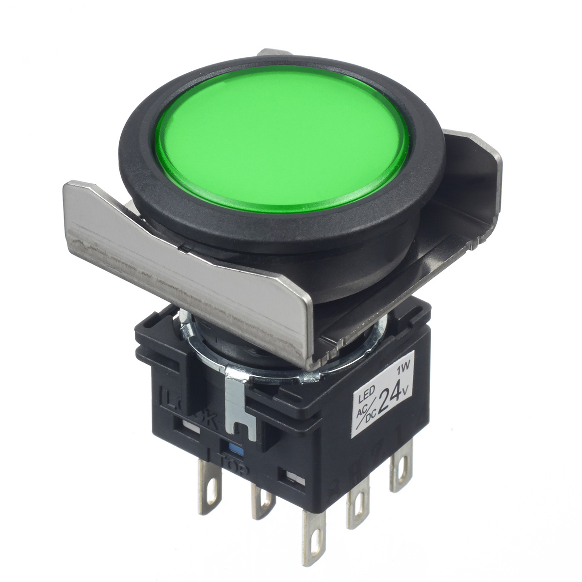 Idec LBW Series Illuminated Push Button Switch, Momentary, Panel, IP40, IP67, 30 V dc 250 V ac