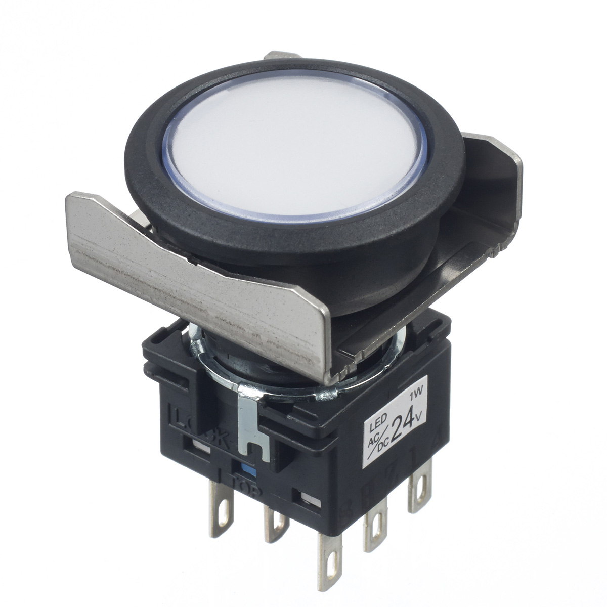Idec LBW Series Illuminated Push Button Switch, Momentary, Panel, IP40, IP67, 30 V dc 250 V ac