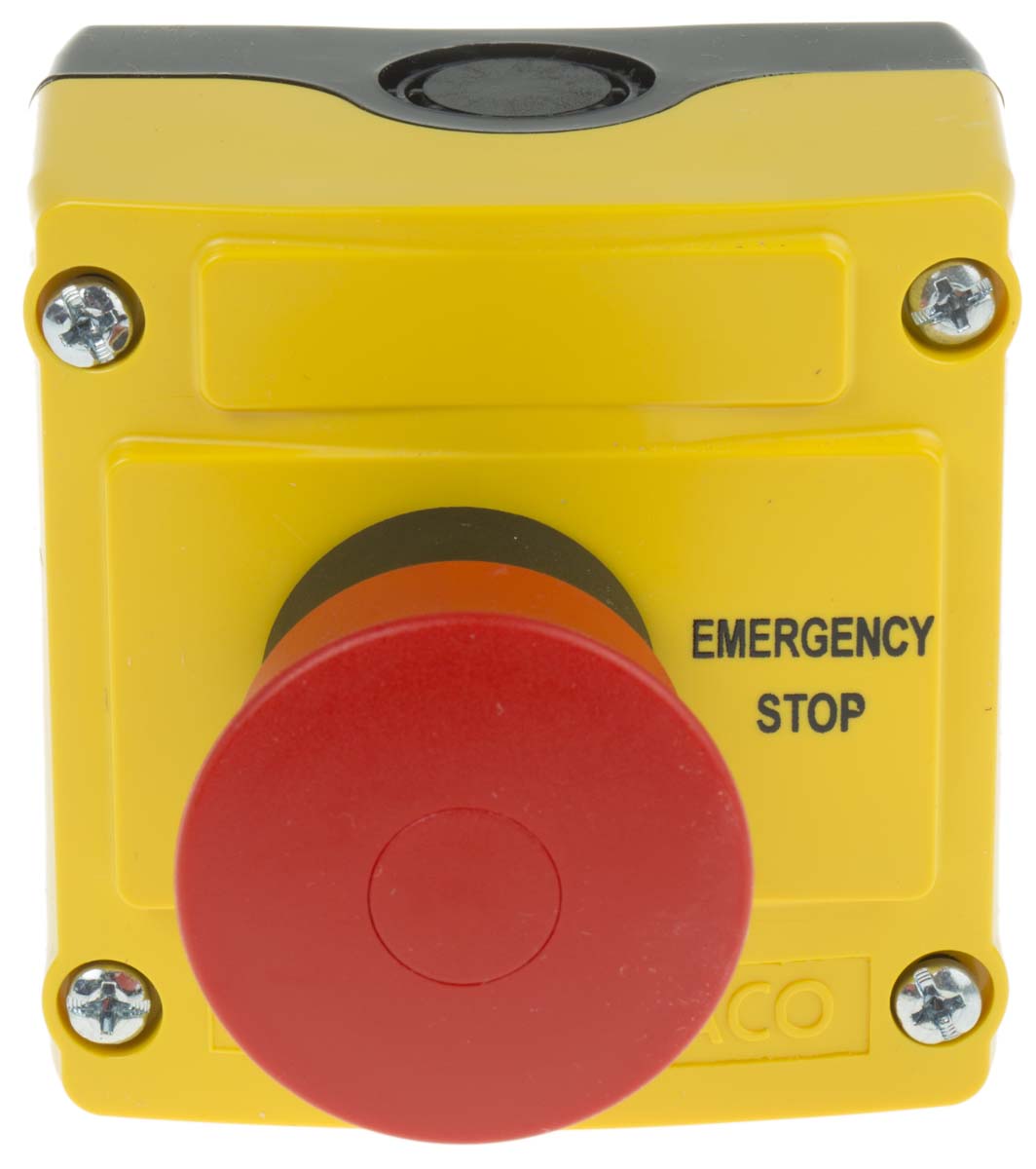 lbx15302 BACO LBX1 Series Pull Release Emergency Stop Push Button, Surface Mount, 22 mm Cutout, 2 NC, IP66