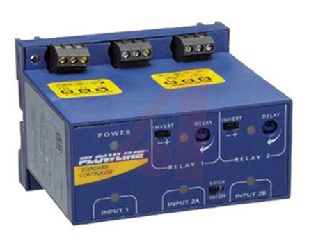 Flowline Switch-Pro Series Remote Level Controller Ultrasonic Level Sensor, DIN Rail, Housing Polypropylene