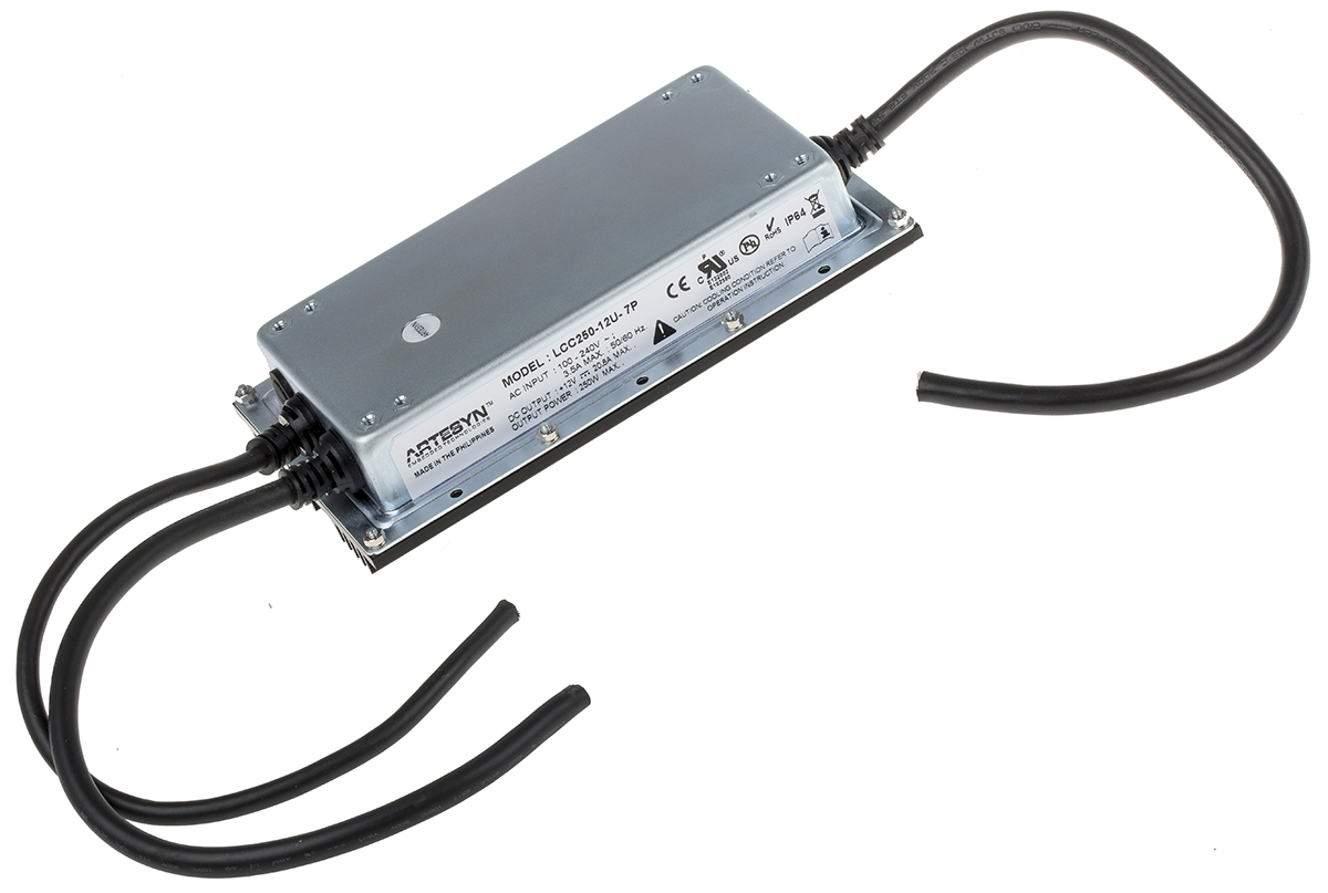 Artesyn Switching Power Supply, LCC250-12U-7PE 12V dc, 20.8A, 250 W, Input 90V ac to  264V ac