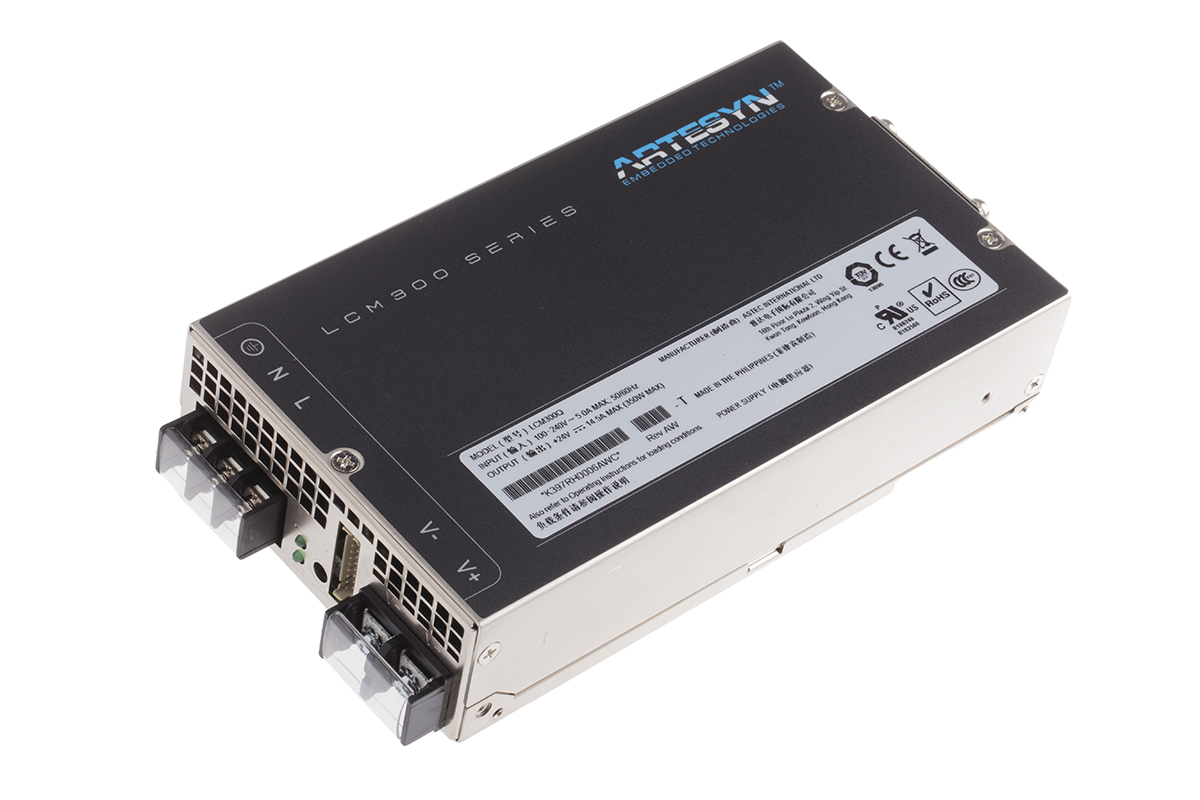 Artesyn Switching Power Supply, LCM300Q -T 24V dc, 12.5A, 310 W, Input 127 V dc, 90V ac to  374V dc
