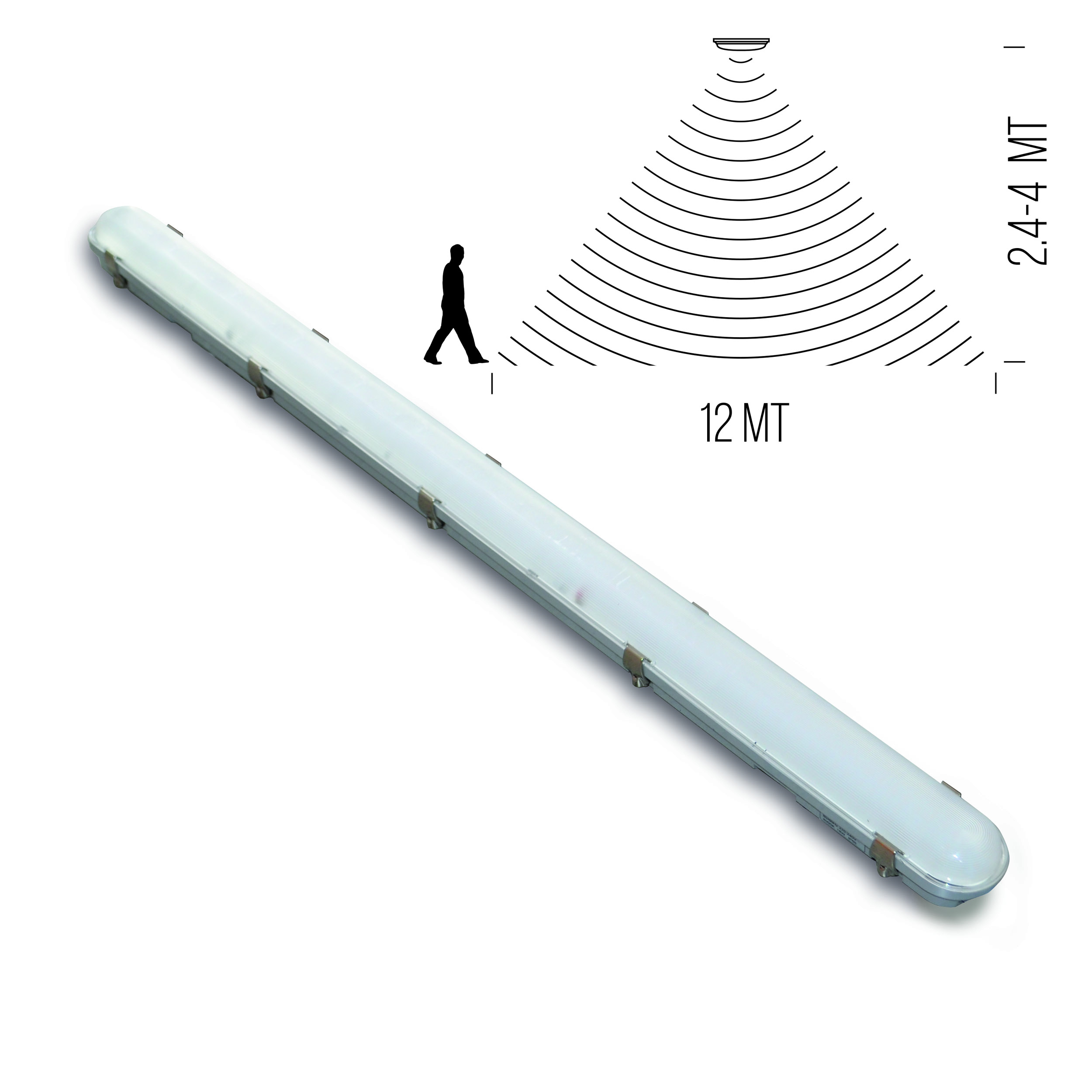 SEEREP 81 W LED Ceiling Light, 240V Batten Recessed Modular, 1 Lamp Anti-corrosive, 1.55 m Long, IP65