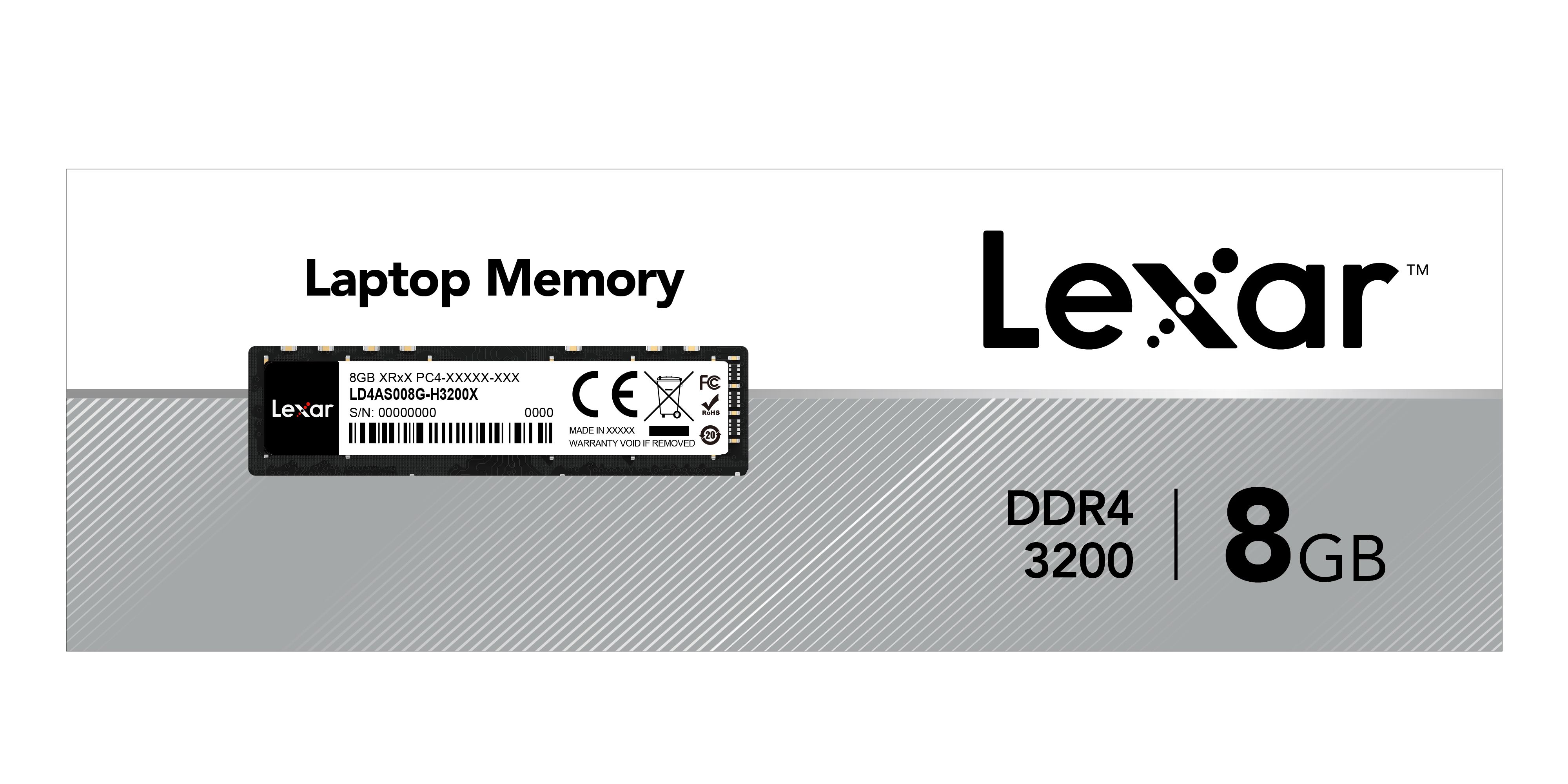 Lexar 8 GB DDR4 Laptop RAM, DIMM, 1.2V