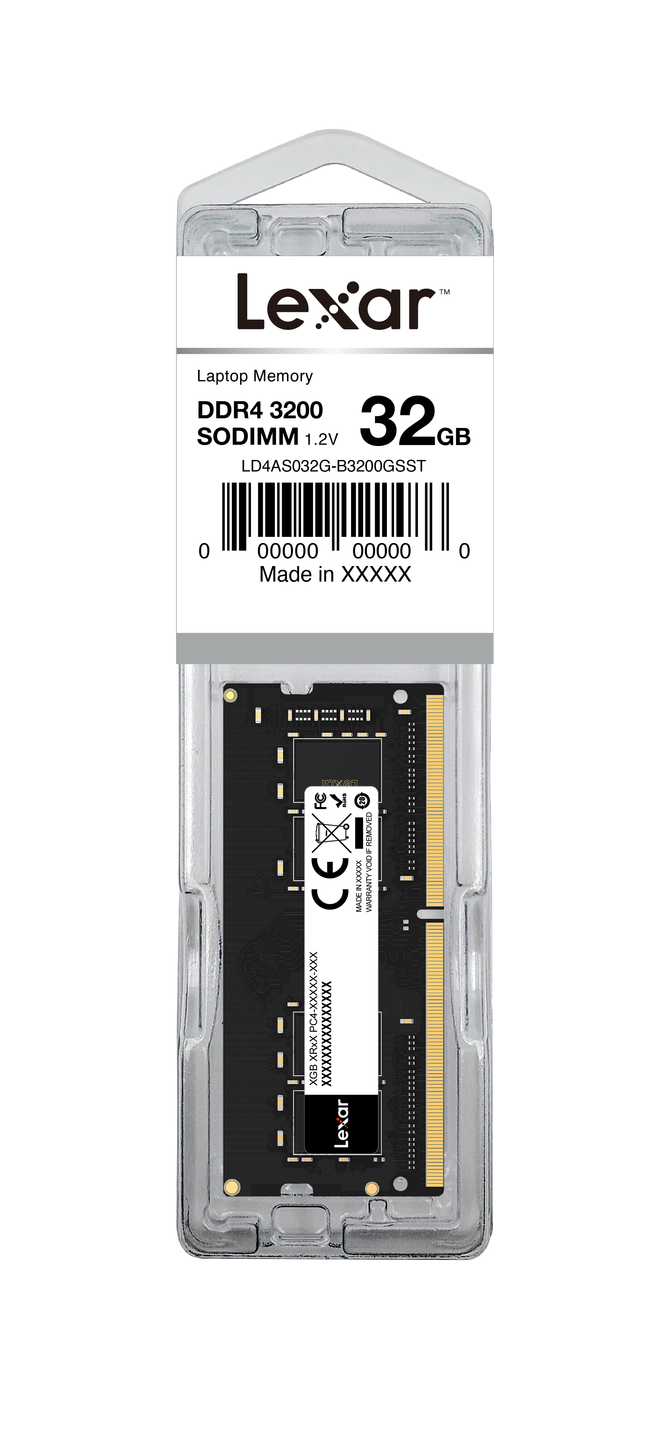 Lexar 32 GB DDR4 Laptop RAM 3200 MHz, DIMM, 1.2V
