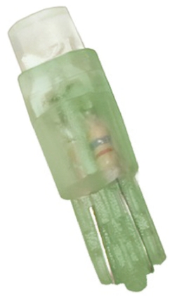 JKL Components Green Indicator Lamp, 12V dc, Wedge Base, 4.5 mm Diameter