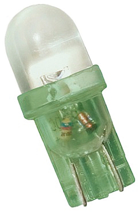JKL Components Green Indicator Lamp, 24V, Wedge Base, 10 mm Diameter