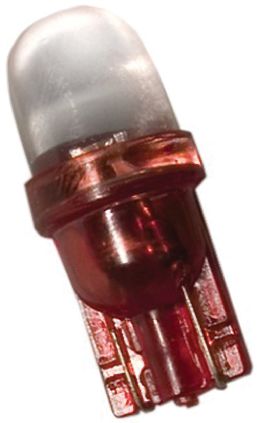 JKL Components Red Indicator Lamp, 24V, Wedge Base, 10 mm Diameter