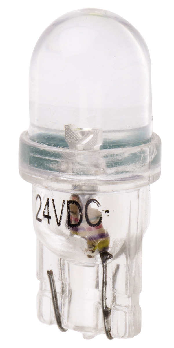 JKL Components White Indicator Lamp, 24V dc, Wedge Base, 10 mm Diameter