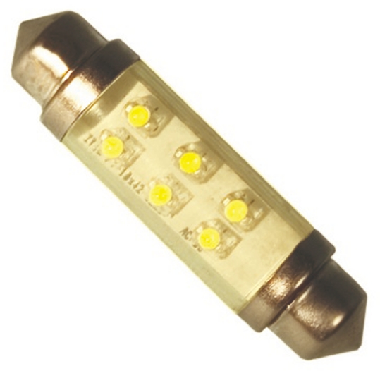 JKL Components LE-0603 LED Car Bulb, Yellow, Festoon shape