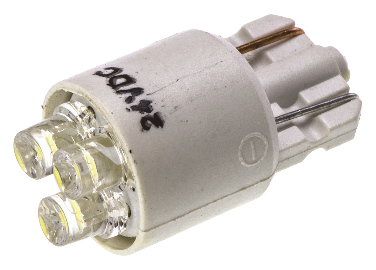 JKL Components White Indicator Lamp, 24V dc, Wedge Base, 10.4 mm Diameter