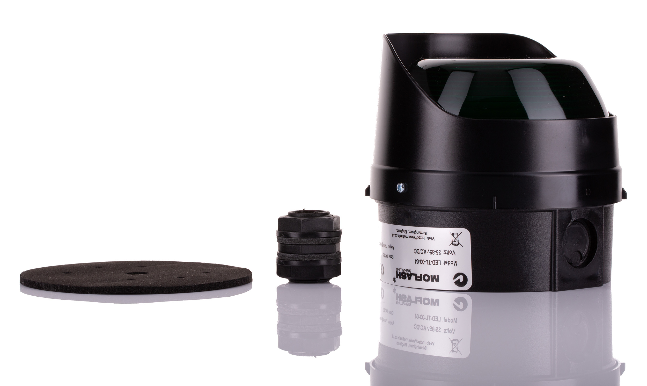 Moflash LED-TL Modular Series Amber Steady, Flashing Beacon 280V ac/dc, LED Bulb Surface, Wall, IP65