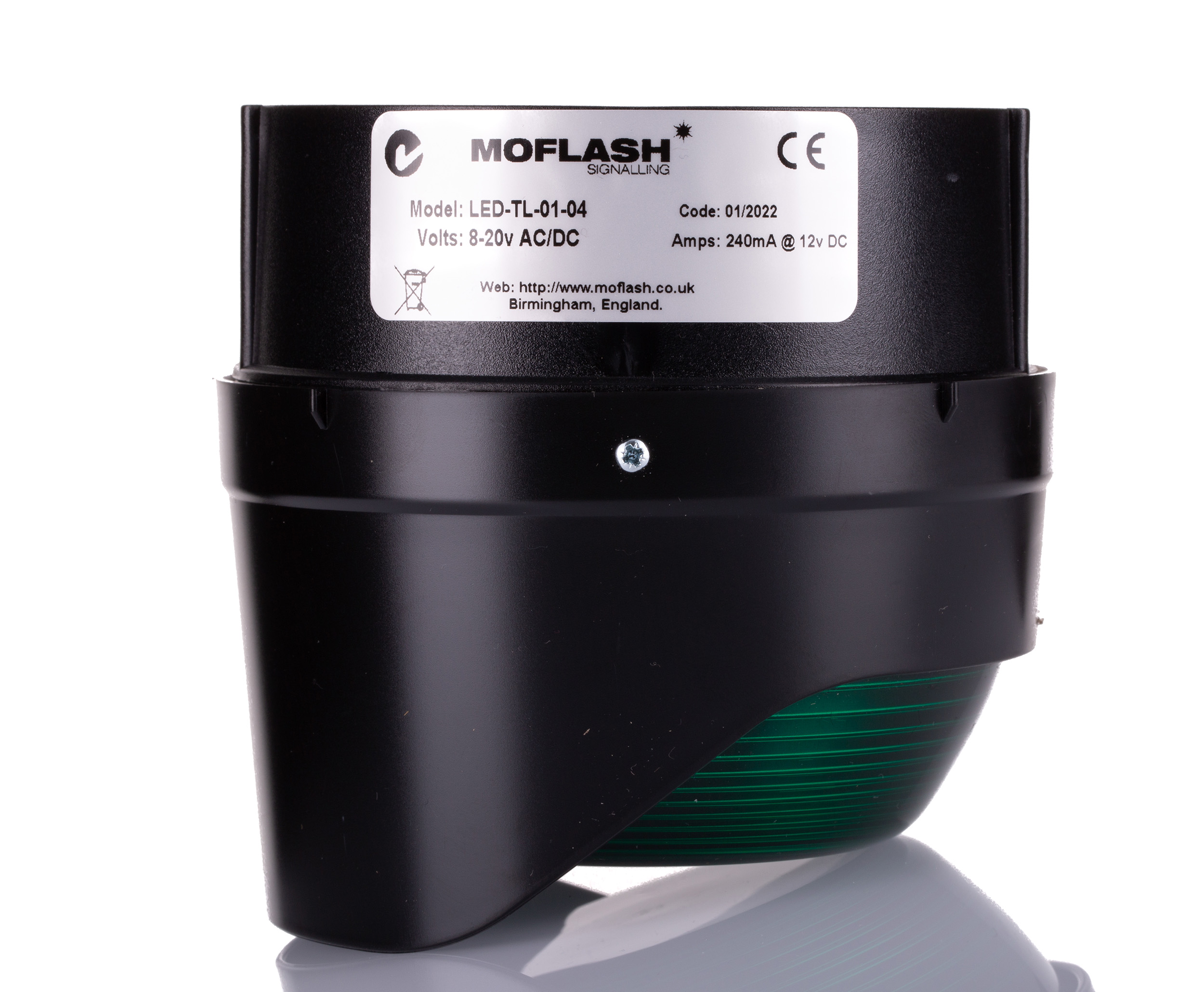 led-tl-01-04 Moflash LED-TL Modular Series Green Steady, Flashing Beacon 280V ac/dc, LED Bulb Wall, Surface, IP65