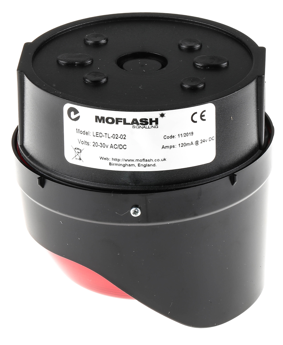 led-tl-02-02 Moflash LED-TL Modular Series Red Steady Beacon 280V ac/dc, LED Bulb Surface, Wall, IP65