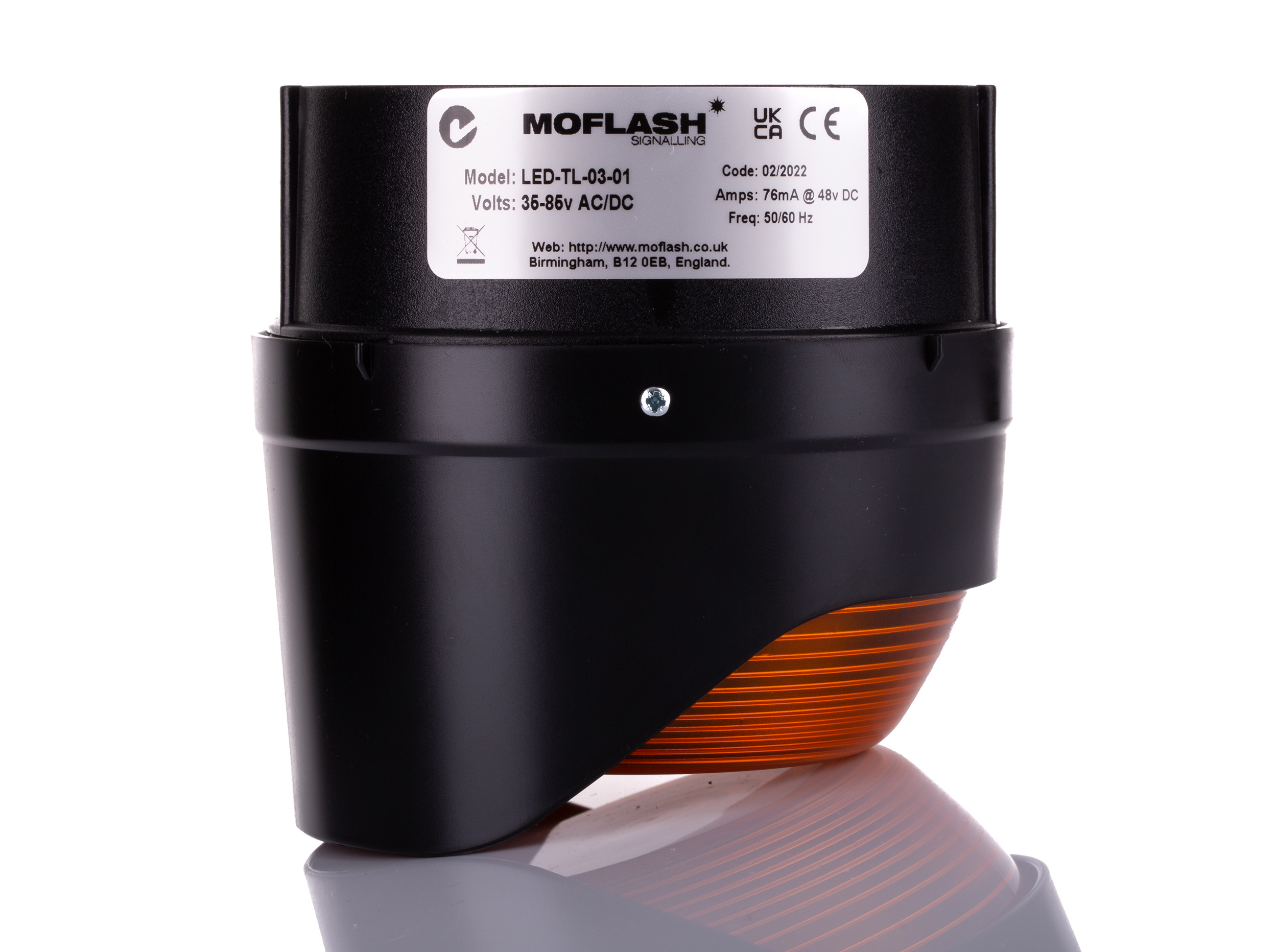 led-tl-03-01 Moflash LED-TL Modular Series Amber Steady, Flashing Beacon 280V ac/dc, LED Bulb Wall, Surface, IP65