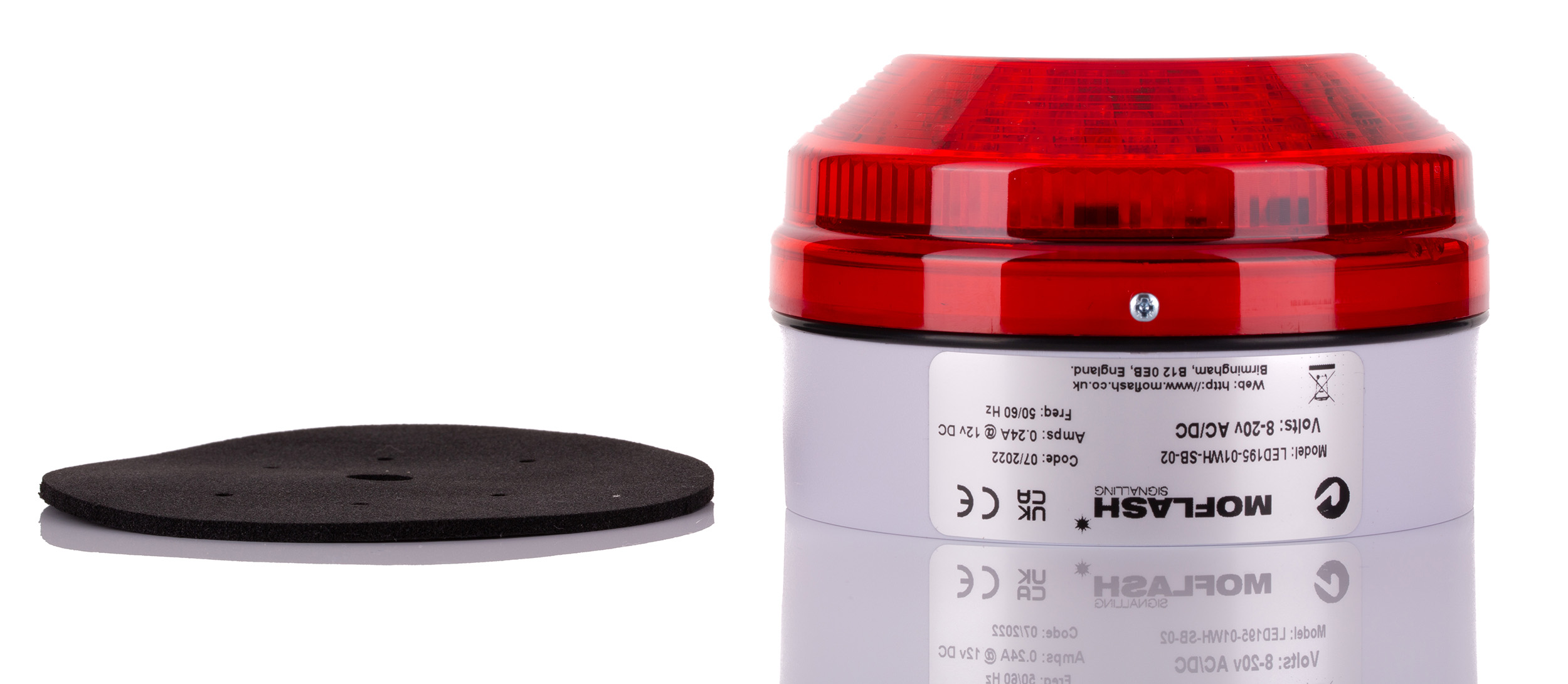 Moflash LED195 Series Red Flashing, Steady Beacon 48V ac/dc, LED Bulb Rear, Side, IP65