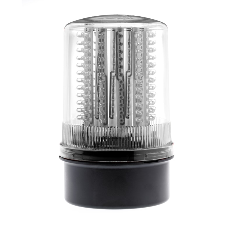 Moflash LED200 Series White Steady, Rotating, Flashing LED Beacon 24V, LED Bulb Surface, IP65