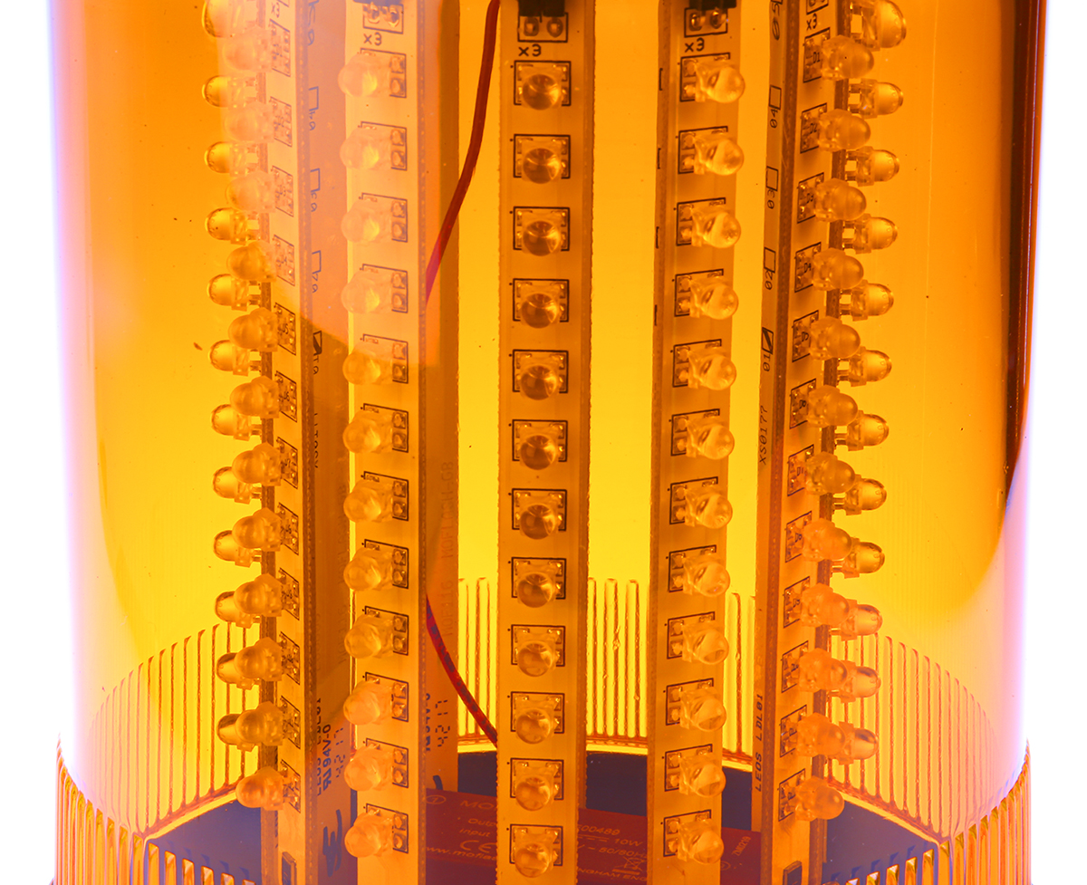led400-04-01rs Moflash LED400 Series Amber Steady, Rotating, Flashing Beacon 24V ac, LED Bulb Surface, IP65