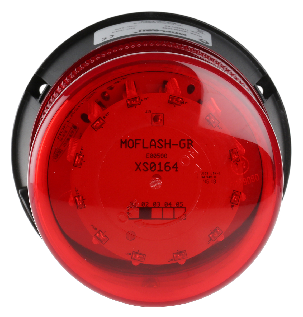 led400-04-02rs Moflash LED400 Series Red Flashing, Rotating, Steady Beacon 24V, LED Bulb Surface, IP67