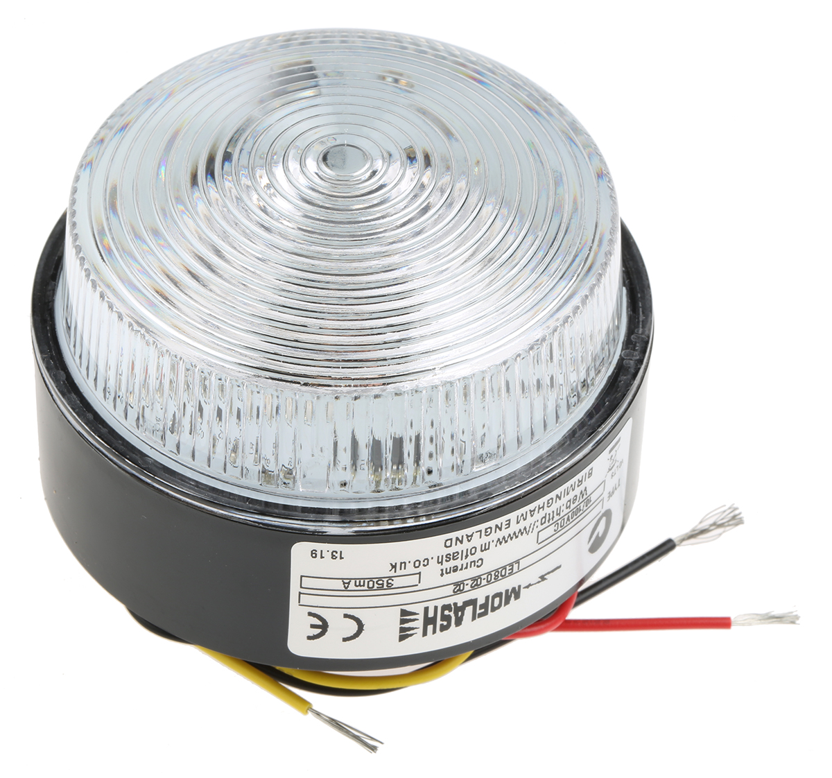 Moflash LED80 ECO Series Red Steady, Flashing Beacon 230V, LED Bulb Stud Mount, Surface Mount, Wall, Conduit, IP67