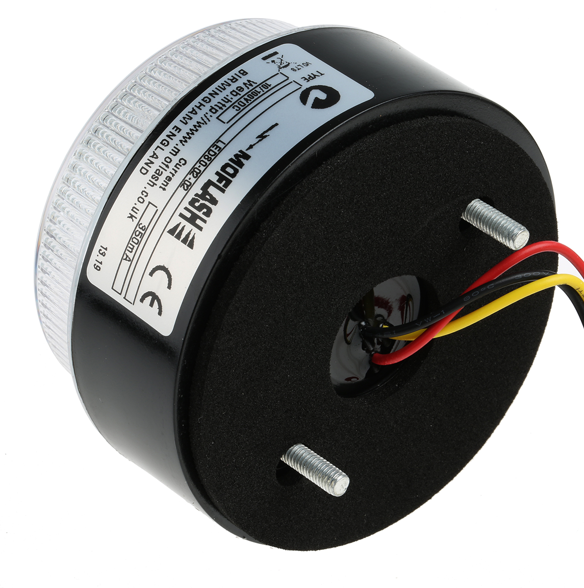 led80-02-02 Moflash LED80 ECO Series Red Steady, Flashing Beacon 230V, LED Bulb Stud Mount, Surface Mount, Wall, Conduit, IP67