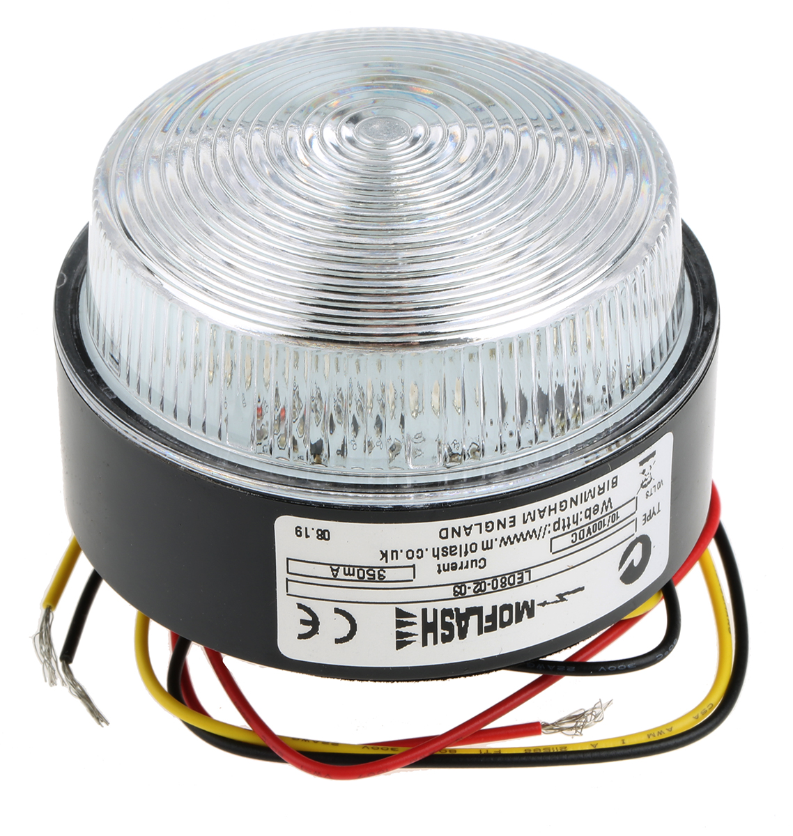 Moflash LED80 ECO Series Blue Steady, Flashing Beacon 230V, LED Bulb Wall, Surface Mount, Stud Mount, Conduit, IP67
