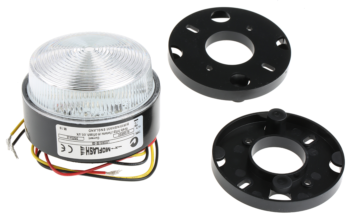 led80-02-03 Moflash LED80 ECO Series Blue Steady, Flashing Beacon 230V, LED Bulb Wall, Surface Mount, Stud Mount, Conduit, IP67