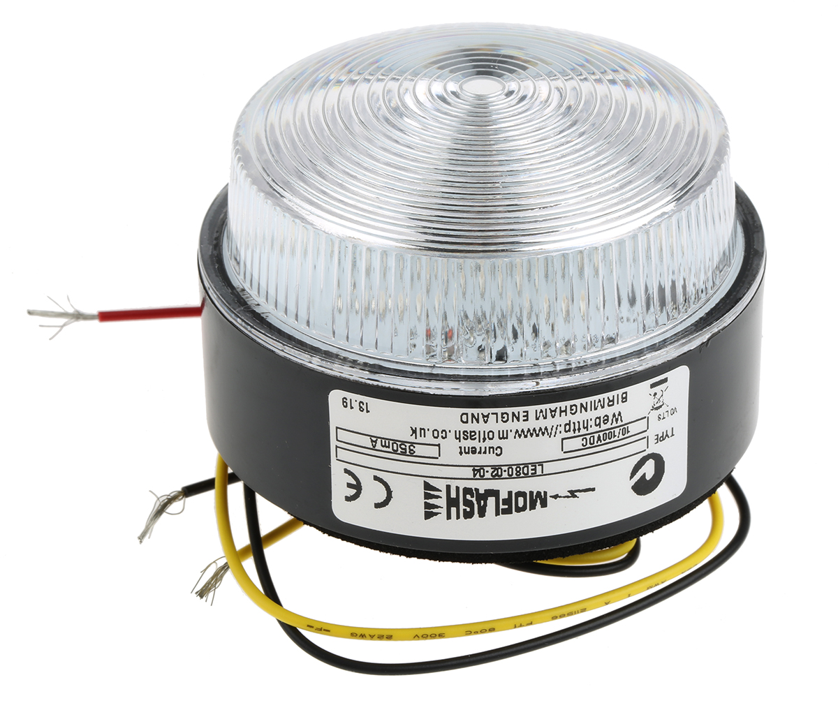 Moflash LED80 ECO Series Green Flashing, Steady Beacon 230V ac, LED Bulb Conduit, Surface Mount, Stud Mount, IP67