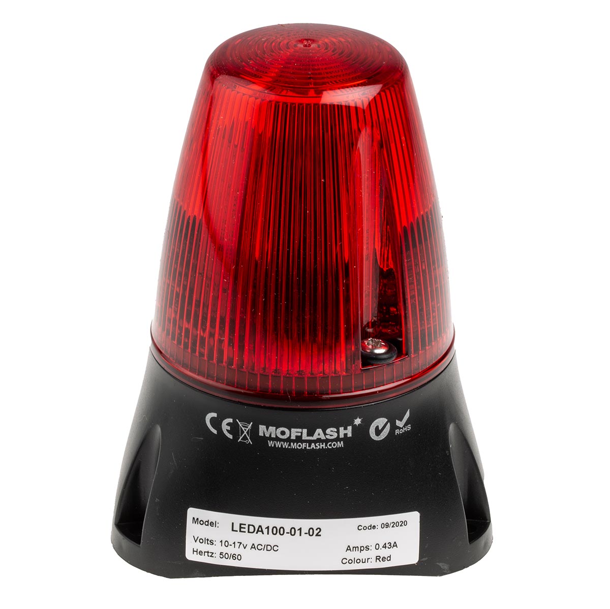 Moflash LEDA100 Series Red Beacon-Buzzer Combination, IP65 17V ac/dc Surface, Wall 80 dB @ 1m