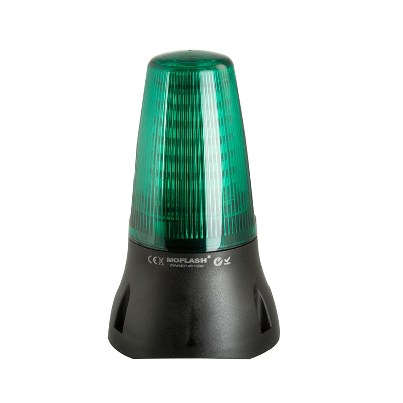 Moflash LEDA125 Series Green Sounder-Beacon Combination, IP65 280V ac Surface, Wall 90 dB @ 1m