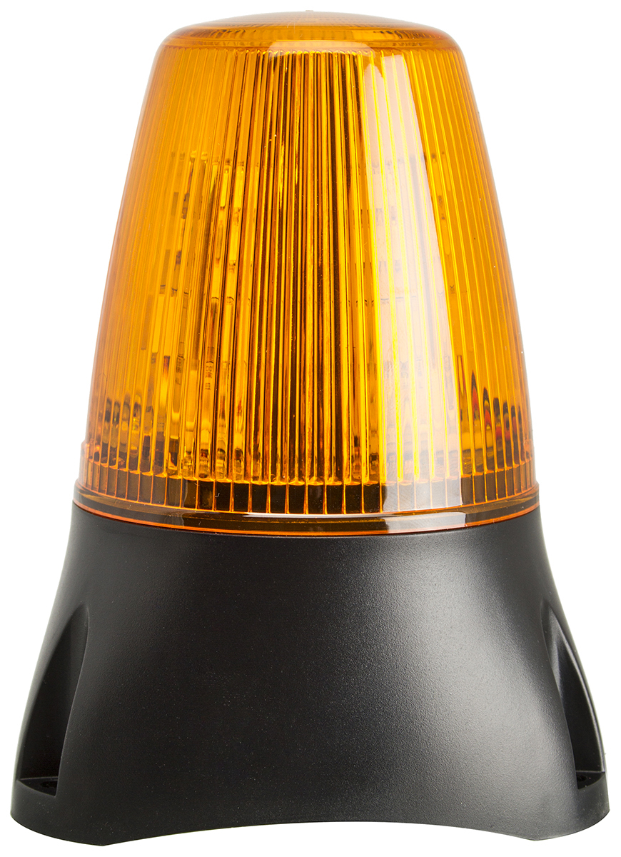 Moflash LEDD100 Series Amber Flashing Beacon 230V ac/dc, LED Bulb Surface, IP65