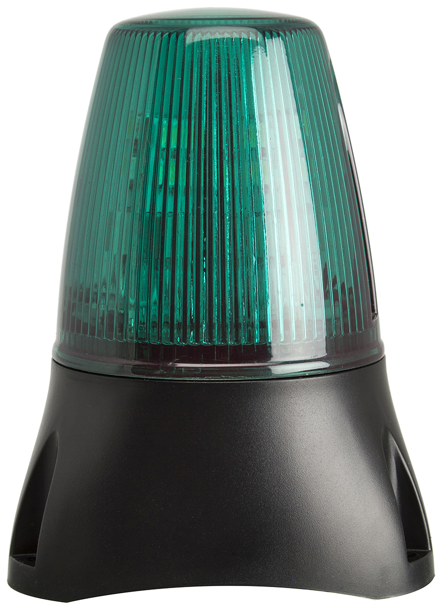 Moflash LEDD100 Series Green Flashing Beacon 230V ac/dc, LED Bulb Surface, IP65