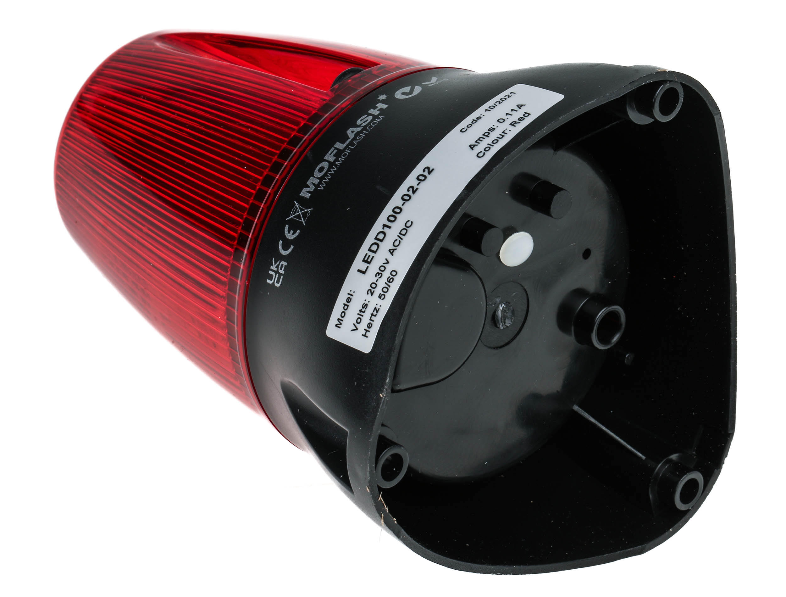ledd100-02-02 Moflash LEDD100 Series Red Flashing Beacon 230V ac/dc, LED Bulb Surface, IP65