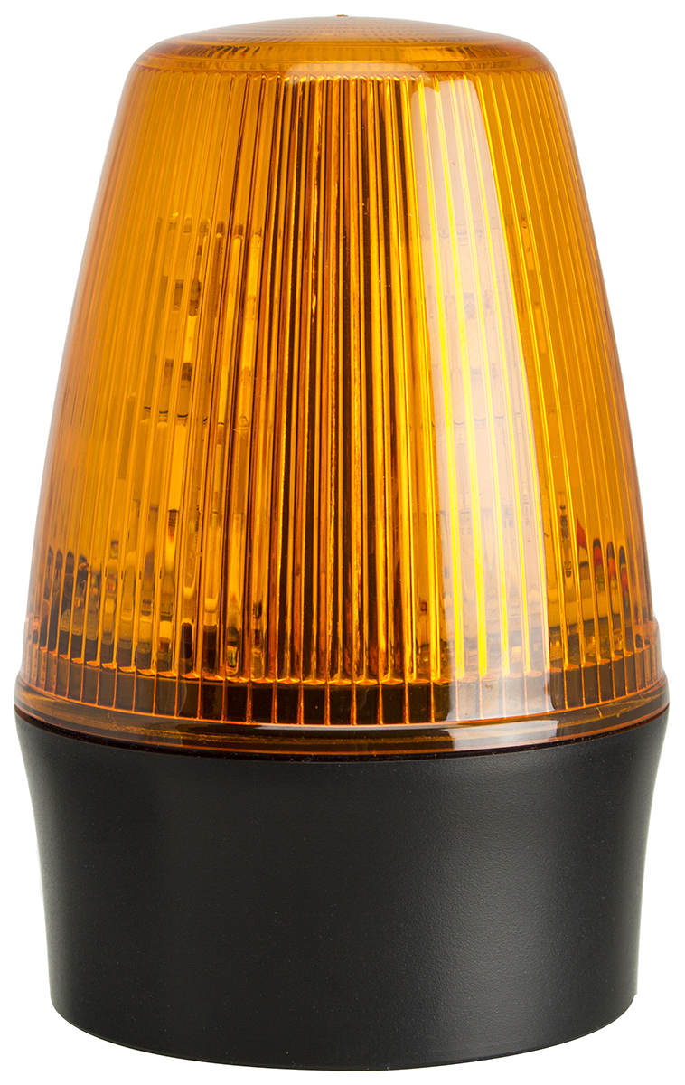 Moflash LEDS100 Series Amber Flashing Beacon 230V ac/dc, LED Bulb Surface, IP65