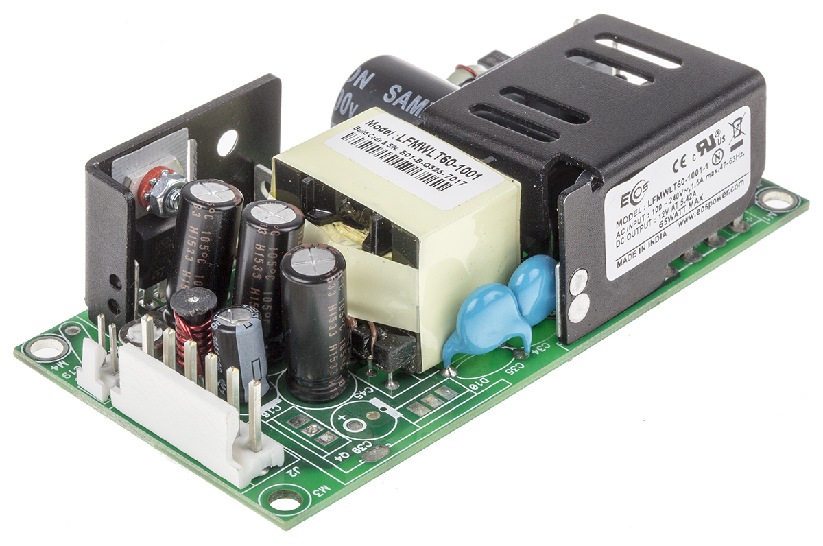 EOS Switching Power Supply, LFMWLT60-1001 12V, 5A, 60 W, Input 90V ac to  264V ac