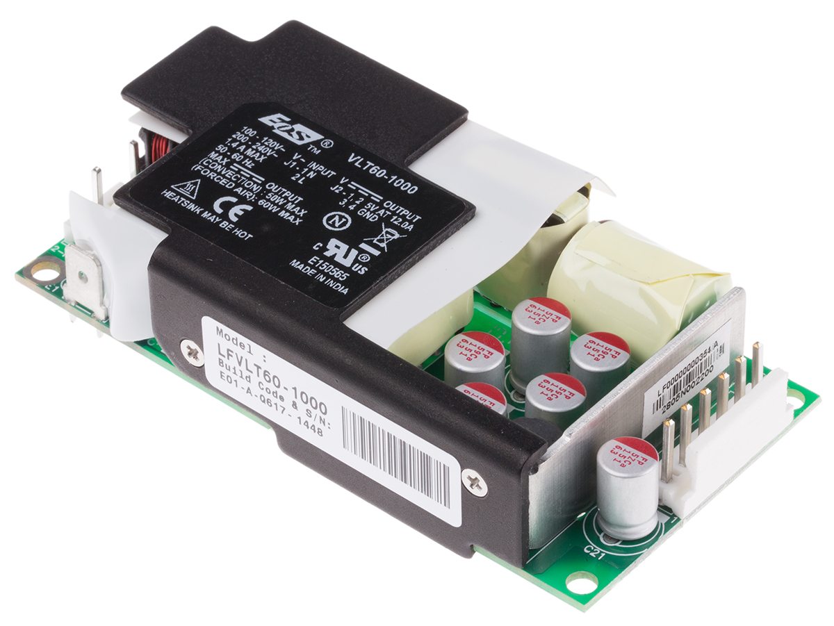 EOS Switching Power Supply, LFVLT60-1000 5V, 10A, 50 W, Input 90V ac to  264V ac
