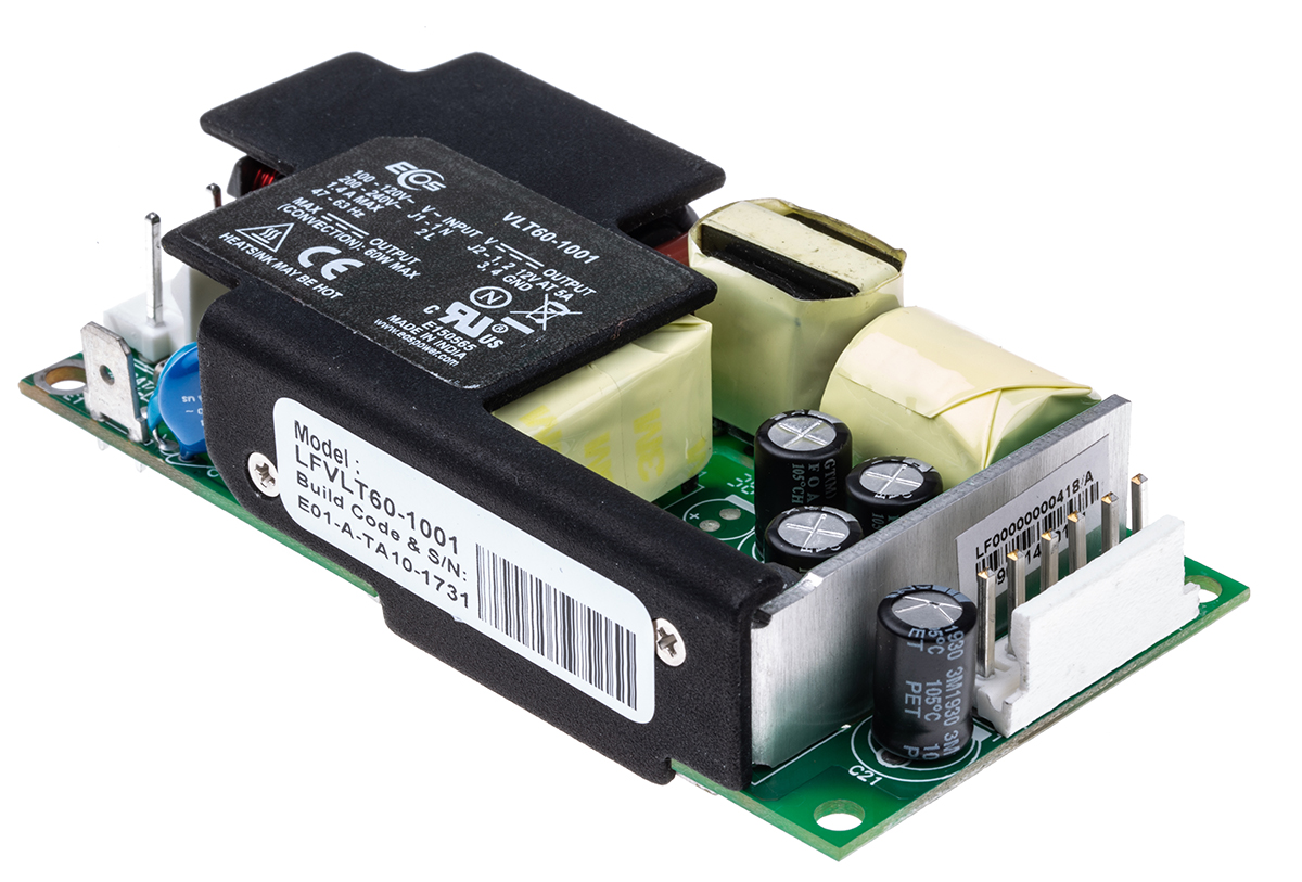 EOS Switching Power Supply, LFVLT60-1001 12V dc, 5A, 60 W, Input 90V ac to  264V ac