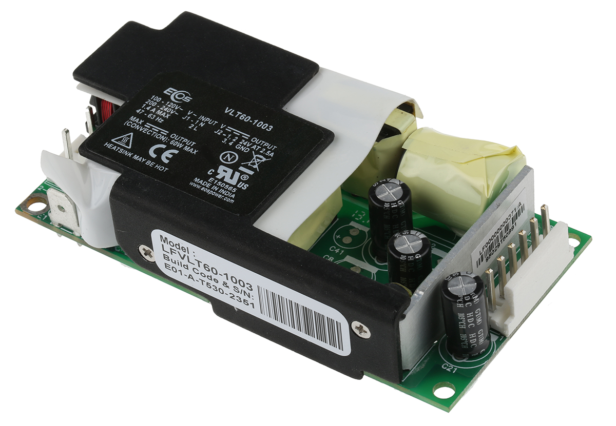 EOS Switching Power Supply, LFVLT60-1003 24V dc, 2.5A, 60 W, Input 90V ac to  264V ac