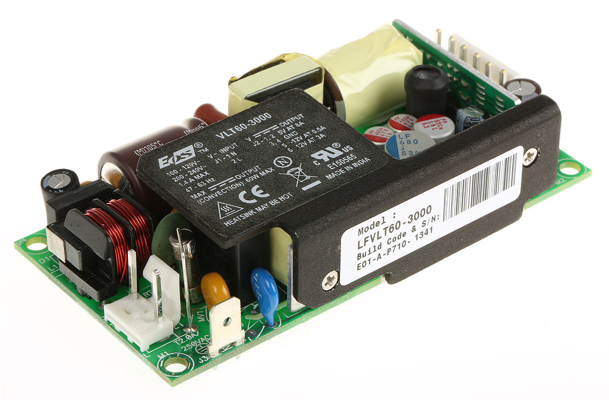 EOS Switching Power Supply, LFVLT60-3000 3 Output 12.5V dc, 60 W, Input 90V ac to  264V ac