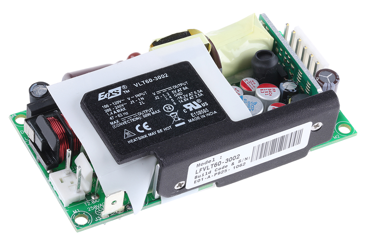 EOS Switching Power Supply, LFVLT60-3002 3 Output 14.6V dc, 60 W, Input 90V ac to  264V ac