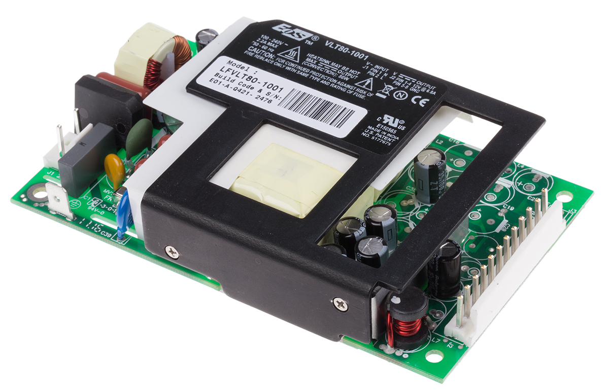 EOS Switching Power Supply, LFVLT80-1001 12V dc, 6.8A, 80 W, Input 90V ac to  264V ac