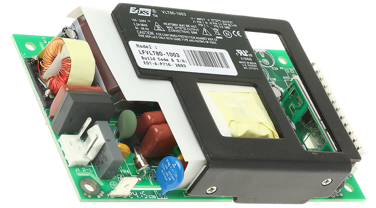 EOS Switching Power Supply, LFVLT80-1003 24V, 3.4A, 80 W, Input 90V ac to  264V ac