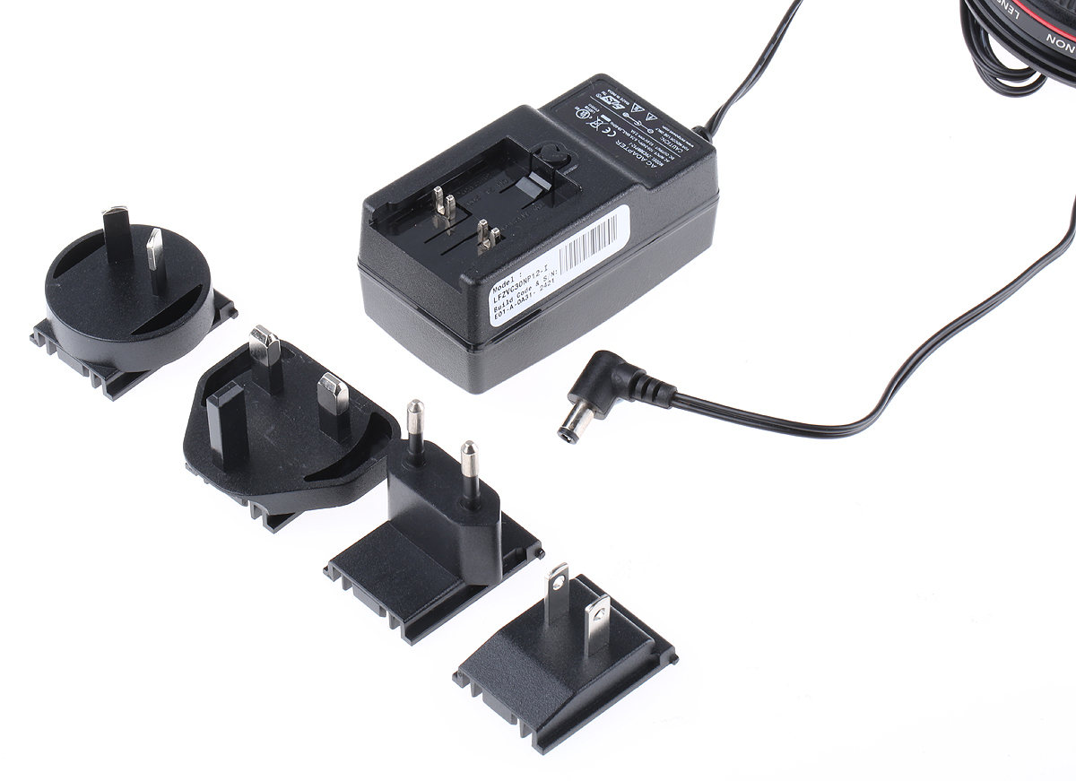 EOS 30 W AC-DC Converter Power Supplies AC/DC Adapter AUS, CH, EU, UK, US/Japan 12V dc Output, 2.5 A
