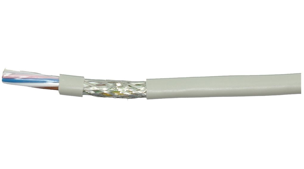 Cabloswiss LI-YCY Series Multi-Core Industrial Cable, 0.34 mm², 100 m, Grey Sheath Polyvinyl Chloride