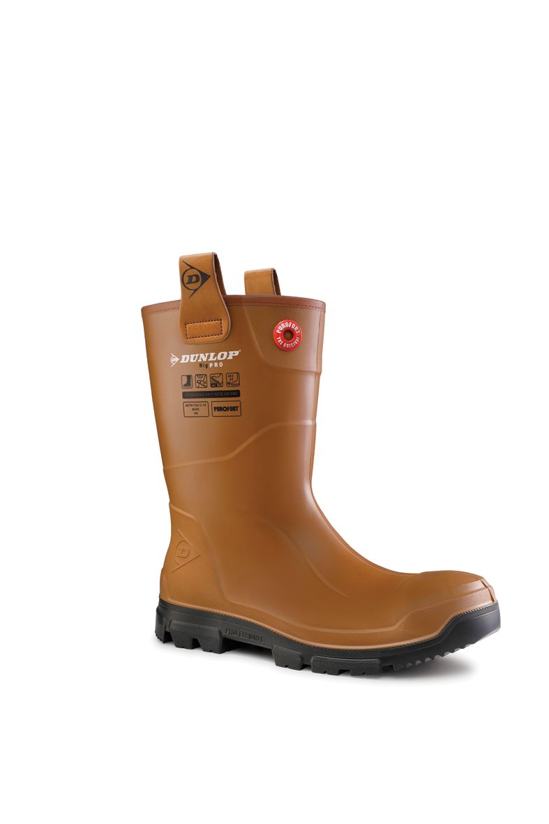 Dunlop Purofort Black, Brown Steel Toe Capped Unisex Safety Boots 4, EU 37 ASTM F2413-18, EN ISO 20345:2011