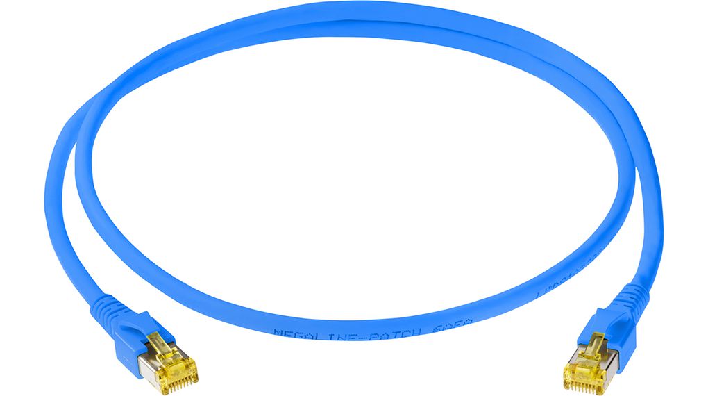 Leoni Kerpen LKD 9AB2 60, 10 m Cat6a Ethernet Cable, Blue Straight to Male Straight Male, S/FTP Low Smoke Zero Halogen