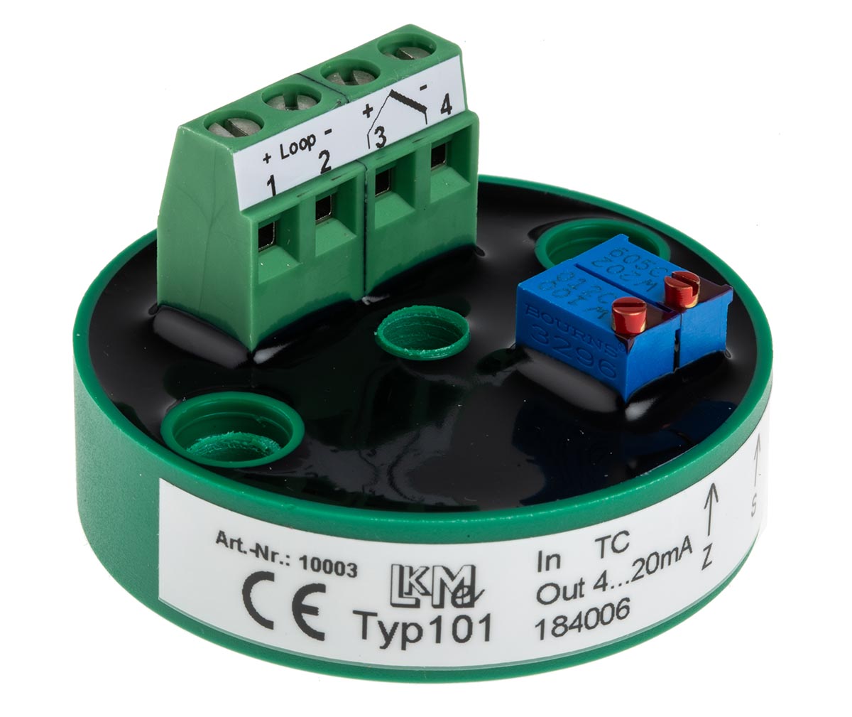 LKMelectronic LKM 101 Temperature Transmitter K Type Thermocouple Input 35V, 85 °C, -40 °C