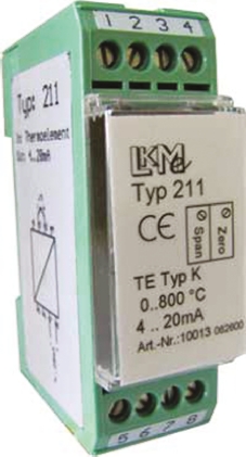 LKMelectronic LKM 211 Temperature Transmitter Thermocouple Input 35V, 85 °C, -40 °C