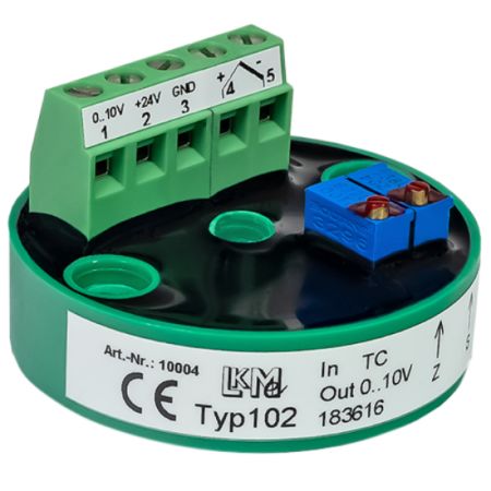 LKMelectronic LKM Temperature Transmitter K Type Thermocouple Input 26V ac, 85 °C, -40 °C
