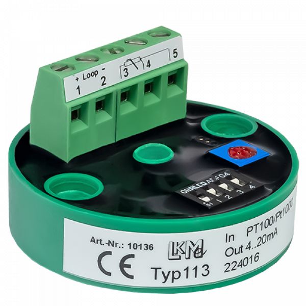LKMelectronic LKM Temperature Transmitter PT100 Input, 85 °C, -40 °C